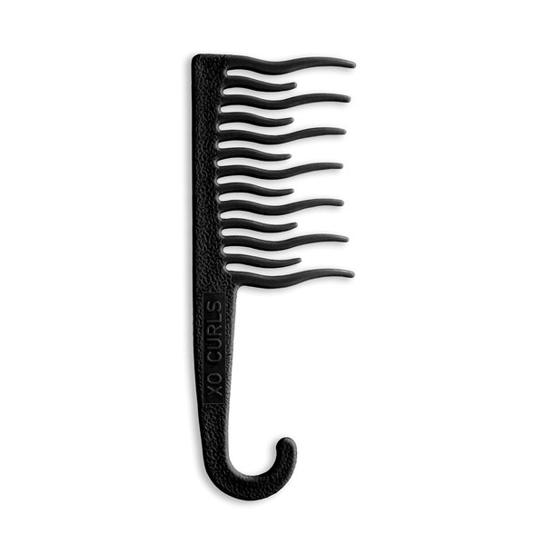 XO Curls Shower detangling hair comb, Wide tooth comb, Comb with hook for easy hanging in shower, Gentle on Scalp, Hair comb for with curly & wavy hair