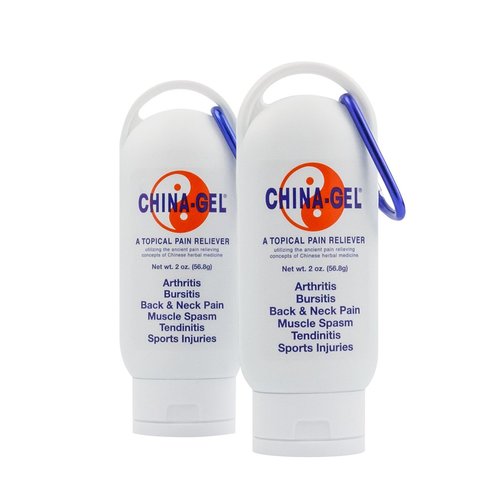 China-Gel Topical Pain Reliever Cream - Herbal Therapeutic Massage Cream to Help Sooth Away Muscle and Joint Discomfort, Mint Green, 2 oz Travel Tottle (2 Pack)