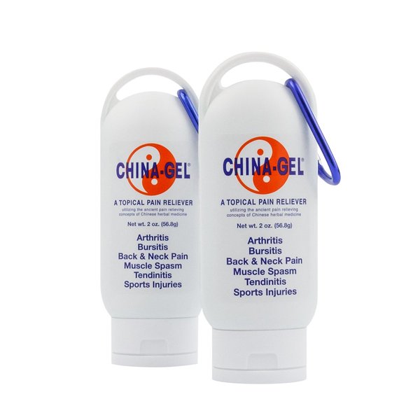 China-Gel Topical Pain Reliever Cream - Herbal Therapeutic Massage Cream to Help Sooth Away Muscle and Joint Discomfort, Mint Green, 2 oz Travel Tottle (2 Pack)