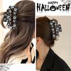 Halloween Hair Clips for Women Girls Black Claw Clip Skull Pattern Hair Claw Clips Non-Slip Hair Clamps Cute Halloween Hair Accessories Halloween Party 1PCS