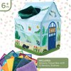 MindWare Sensory Sprouts Tissue Scarf Box - Montessori Toys for Babies 6-12 Months - Baby Tissue Box Toy - Soft Greenhouse-Shaped Tissue Box and 6 Sensory Scarves Featuring Different Textures