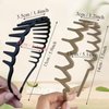 SHEHARUHI 8 PCS Zig Zag Plastic Headbands Elastic Headband with Teeth Comb Headbands Wave Shape Fashion Headbands for Women and Girls Thick Hair （Two Shapes