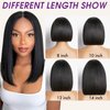 Eyefanniy Glueless Wigs Human Hair Pre Plucked Pre Cut Short Bob Lace Front Wigs for Black Women 4x4 Lace Closure Wig with Elastic Band for Beginners Natural Color 10 Inches