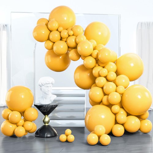 PartyWoo Orange Balloons, 100 pcs Goldenrod Balloons Different Sizes Pack of 18 Inch 12 Inch 10 Inch 5 Inch Orangey Yellow Balloons for Balloon Garland Balloon Arch as Party Decorations, Orange-Y10