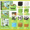 Magnetic Blocks-Build Mine Magnet World Panda Edition, Magnetic Tiles Building Blocks for Boys & Girls Age 3-5 4-8 5-7, Kids STEM Sensory Learning Outdoor Toys for 3+ Years Old Girls Boys Gifts