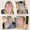 4 PCS Satin Hair Bows Claw Clip for Women Girls,Hair Bows,Premium black Bow-knot Hair Clips for Women Thick Hair & Thin Hair,Big Bows Hair Clips,Nonslip Bows Claw Clips for Women