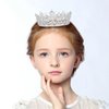 YARIEW Small Silver Crystal Crown for Little Girls Flower Bouquets Accessories Rhinestones Wedding Cake Topper Birthday Crown for Kids Cake Decorations