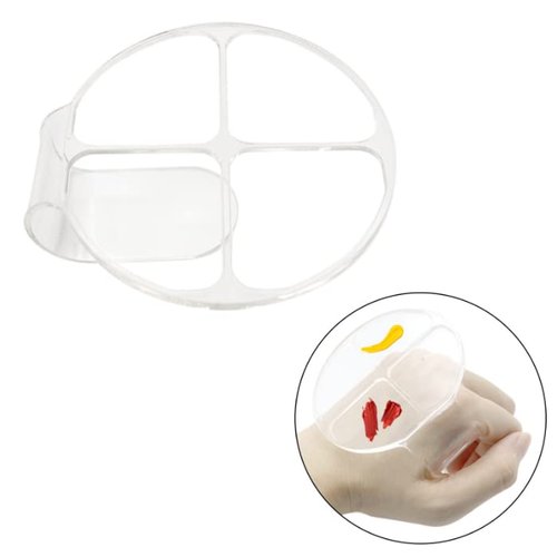 HLLMX 2 PCS Handheld Makeup Mixing Tray Hand Makeup Mixing Palette Acrylic Nail Art Manicure Palette Clear Foundation Palette Eyeshadow Makeup Hand Palette for Mixing Foundation