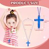 XIPENGKEJI 104 Pcs Crystal Cross Necklace, Plastic Cross Necklace Christian Gift Bulk Religious Party Favors Toy for Sunday School Church Easter Vacation Bible School Operation Christmas,8 Colors