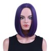 PATTNIUM Dark Purple Bob Wig for Women Short Straight Purple Wig with Bangs Short Purple Bob Hair Wigs Heat Resistant Synthetic Wig with Wig Cap