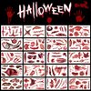 20 Sheets Body Face Fake Scar Halloween Makeup Kit, Halloween Temporary Tattoos Stickers for Kids Women Men, Halloween Party Favors Decorations Supplies, Halloween Gifts Goodie Bag Fillers