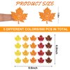 Whaline 500Pcs Fall Maple Leaf Stickers 5 Colors Glitter Autumn Decals Shinny Self Adhesive Labels for Thanksgiving Party Cards Seal Envelopes Home Window Door Supplies