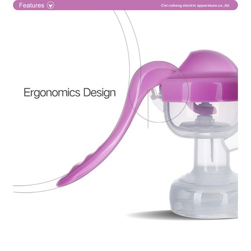 Elfzone Manual Breast Pump, Adjustable Suction Silicone Hand Pump Breastfeeding, Small Portable Manual Breast Milk Catcher Baby Feeding Pumps & Accessories, Purple, Mothers Day Gifts