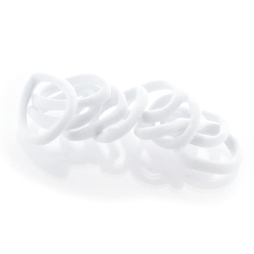 My Lello Girls Small Premium Ponytail Holder Seamless Hair Bands White 100pcs