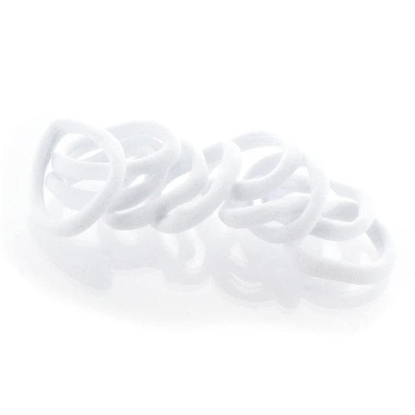 My Lello Girls Small Premium Ponytail Holder Seamless Hair Bands White 100pcs