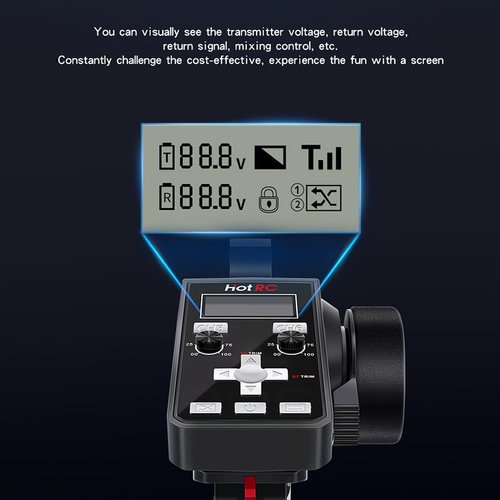 havcybin HOTRC CT-6A RC Transmitter and Receiver 6 Channel 2.4ghz Hand Controlled RC Car Boat Tanks Remote Controller (CT-6A)