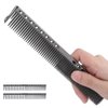 Styling Comb 2pcs Professional Stainless Steel Haircut Comb Salon Hairdressing Comb Styling Tool For All Hair Types Fine and Wide Tooth Hair Barber Comb(Black)