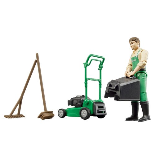 Bruder 62103 bworld Gardener w Lawn Mower and Accessories