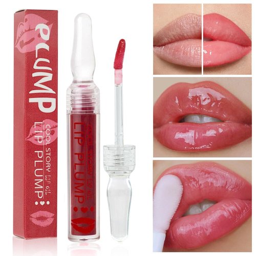 COOL STORY Lip Fuller Gloss, Moisturizing Hydrating Lip Serum, Fuller Lip Care, Lip Plumping Oil for Women 4#