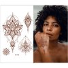 Brown Temporary Tattoo Stickers 8 Sheets Henna Stickers Exquisite Lace Mandala Waterproof Fake Tattoos stickers Parties Decoration Suppliers Flower Design for Women Arm Legs Body Art Party Decorations