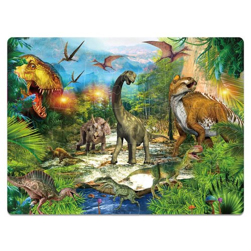 MINIWHALE Kids Puzzle for Kids Ages 4-8 Dinosaur Floor Puzzle Raising Children Recognition Promotes Hand-Eye Coordination (Bulge Design, 46Pcs, 24x18in)