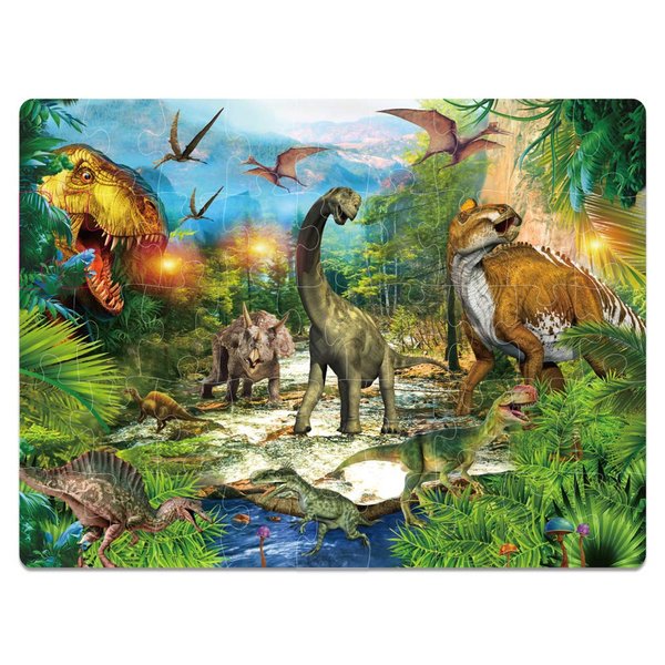 MINIWHALE Kids Puzzle for Kids Ages 4-8 Dinosaur Floor Puzzle Raising Children Recognition Promotes Hand-Eye Coordination (Bulge Design, 46Pcs, 24x18in)