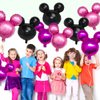 9Pcs Minnie Party Foil Balloons,27” Black,Rose Red, Pink Balloons For Minnie Party,Baby Shower,Girls Party Kids Birthday Theme Party Decoration Supplies