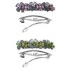 Set of 2 JCGY Metal Barrettes Artwork Design Crystal Flower Barrettes U86800-4-2roseOli