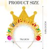GENBREE Light Up Happy Birthday Headband Birthday Crown Ball Hair Band Party Festival Hair Accessories for Women (Gold)