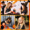 Halloween Hair Bow Bat Hair Clips, 2PCS Glitter Bat Wing Hair Bow Clip Handmade Grosgrain Ribbon Bow Hairpin Halloween Hair Accessory for Kids Girls Teens Women Trick or Treat Deco, Orange