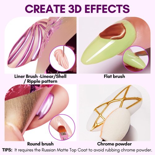 Makartt 3D Nail Gel: 8 ml Nail Foil Glue UV Nail Glue, Nail Charm Glue Transfer Gel for Nail Foil Sheets 3D Gel Nail Art with Chrome Nail Powder Salon DIY Use, UV LED Lamp Required