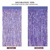 Purple Foil Fringe Curtains Party Decorations - CYLMFC 3 Pack 3.3 ft x 6.6 ft Foil Party Curtain for Hallowee Christmas Graduation Decor