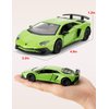 LOVEPOSELY 1:36 Scale Collectible 2015 Lambo LP750-4 SV Diecast Cars Models, Pull Back Vehicles Car Toy Birthday Gifts for Adult Kids Ages 3 + Year Old（Green）