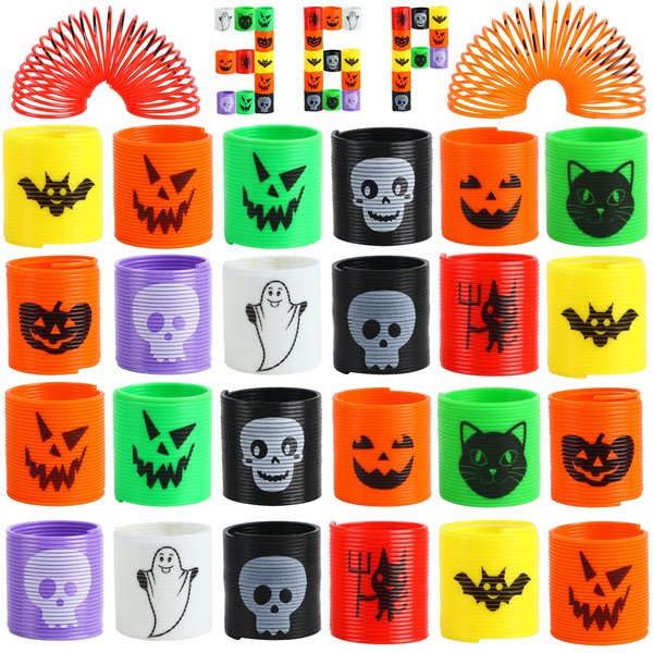 LOKIPA 36 PCS Halloween Coil Springs, Mini Slinky Party Favors Halloween Toys Halloween Treat Bags Gifts for Kids