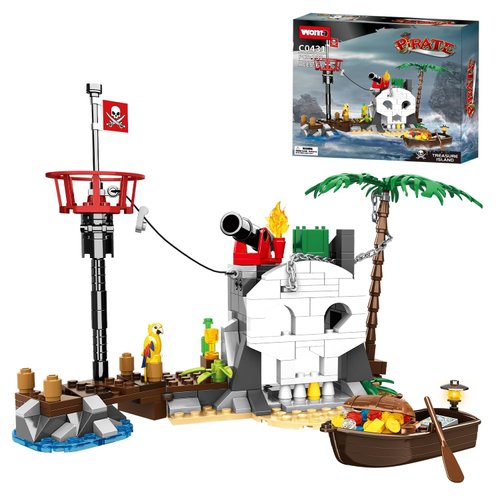 Treasure Island Pirates Building Sets, Compatible with Lego Sets, with Pirates Boat Toy Building Block, Gifts for Boys 6-10 Years Old, 232Pcs