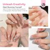 SAVILAND Non Sticky Solid Builder Nail Gel Kit: 4 Color Long-lasting Clear Nude White Pink Solid Hard Gel with Chrome Nail Powder for Nail Extension 3D Sculpting Nail Art Starter Kit DIY Home Salon