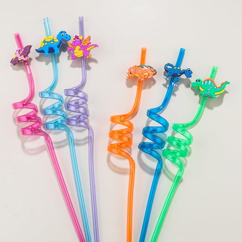 24Pcs Dinosaur Party Straws for Dinosaur Party Favors, Dinosaur Themed Party Decorations for Dinosaur Party Supplies Goodie Bag Fillers