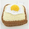 DOGO Pet Fashions Dog Teeth Cleaning Cotton Crochet Squeaky Dog Toy for Small Dog - Toast & Egg