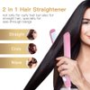 Hair Straightener Flat Iron & Curler, 2 in 1 Mini Bangs Hair Straightener Beauty Flat Iron Heating Curler Ceramic Tourmaline Plate Ionic Flat Iron Hair Curler & Straightener