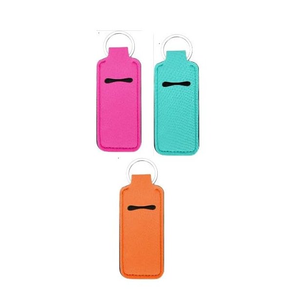 3Pcs colorful Chapstick Holder,Chapstick Holder Key Chain,Portable Lipstick Holder with Metal Ring Lip Balm,Lightweight Chapstick Holder Keychain for Lipstick Lip Balm,Beauty and Personal Care,Makeup