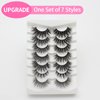 False Eyelashes 3D Handmade Natural Look Fake Eyelashes 7 Pairs Pack Long Lashes Dramatic Lashes Reusable Soft Fluffy Eye Lashes Upgrade One Set of 7 Styles (8-14)