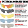 ITSCOOL Polarized Sports Sunglasses with 5 Interchangeable Lenses for Men Women Softball Baseball Pickleball Cycling Glasses White Orange