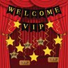 VIP Red Carpet Decorations,Black Gold Welcome VIP Banner with Star Hanging Swils for Movie Night Birthday New Years Eve Party Decorations Home Indoor Supplies