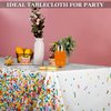 durony 2 Pieces Confetti Sprinkle Tablecloth Disposable Plastic Rectangle Sweet Candy Party Table Cover for Birthday Wedding Party Ice Cream Theme Party Supplies