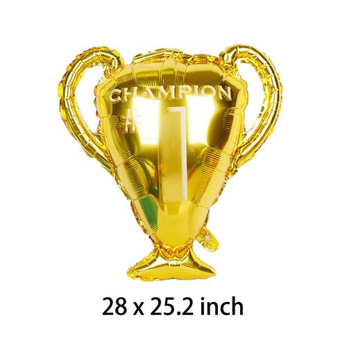 Soccer Party Balloons Set, Championship Trophy Balloon and Soccer Foil Balloons for Birthday Baby Shower Wedding Anniversary Soccer Themed Party Decoration