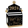 Big Dot of Happiness New Year's Eve - Gold - Treat Box Party Favors - 2024 New Years Eve Party Goodie Gable Boxes - Set of 12
