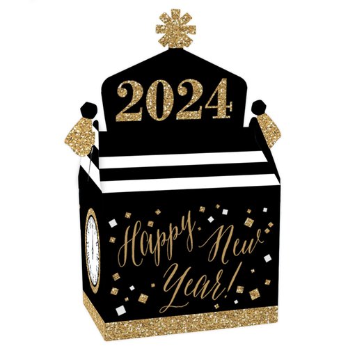 Big Dot of Happiness New Year&#39;s Eve - Gold - Treat Box Party Favors - 2024 New Years Eve Party Go...