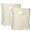 Organic Cotton Canvas Lunch Bag - Eco Friendly & Machine Washable | Perfect for Men, Women & Kids | Reusable Lunch Tote for Work, School - Easy to Clean Water Resistant (White - 2 Pack)