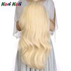 24" Long Wavy Clip in Half Head Tied Wig Blonde Premium Japanese Synthetic Kanekalon fibers Hair Extensions For Women 210g 8#