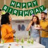 Green Happy Birthday Banner Happy Birthday Sign for Backdrop Green Birthday Party Decorations for Adults Kids Birthday Banner Tea Birthday Party Supplies Door Yard Banner Wall Decor